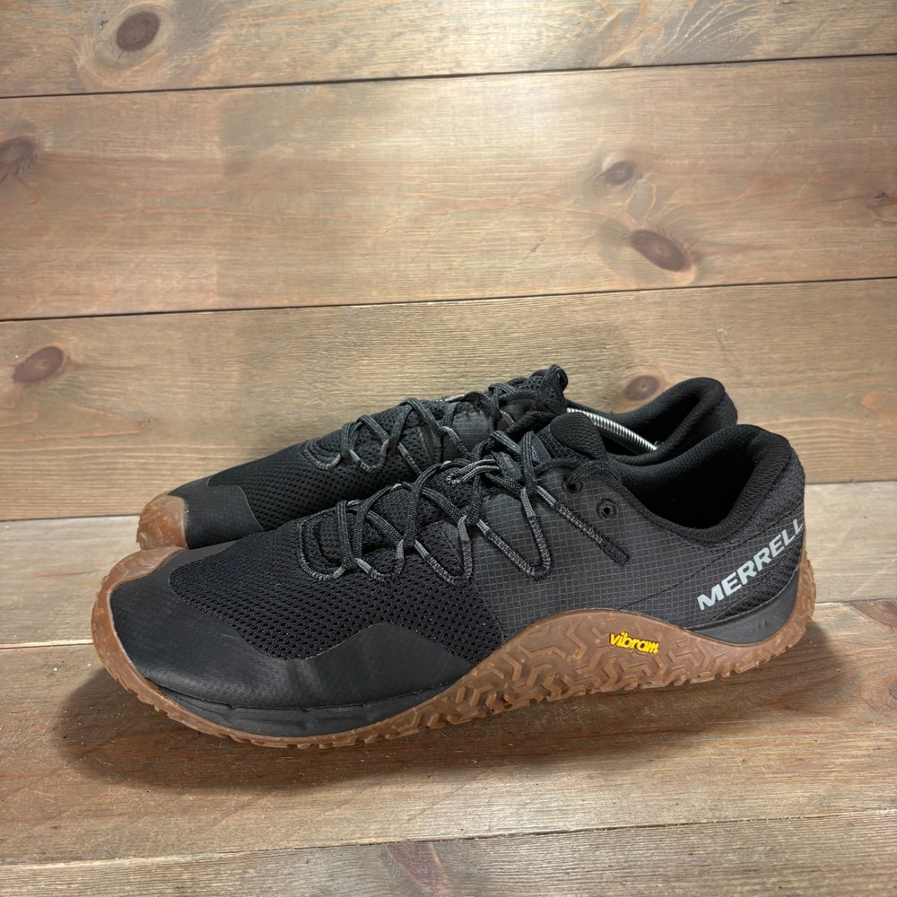 Merrell Trail Glove 7 Mens size 13 shoes Black Vibram Trail Running sneakers